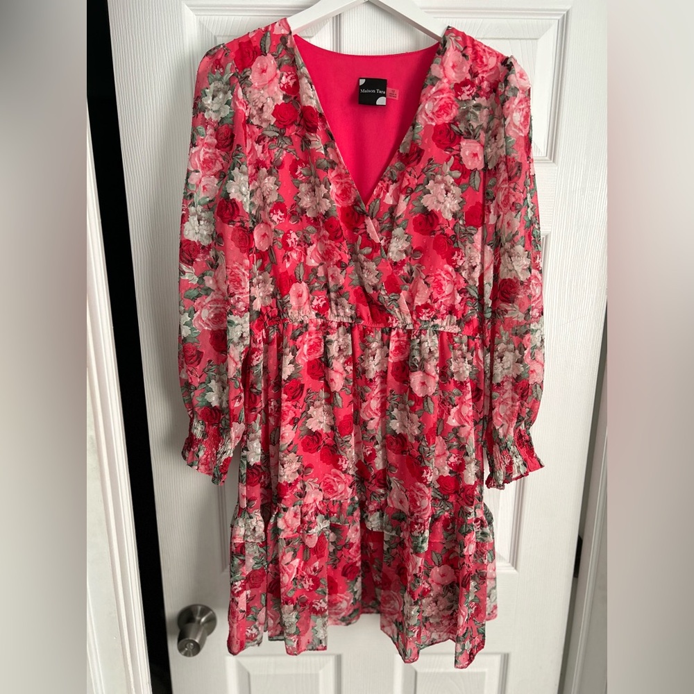 Maison Tara Pink Floral Dress